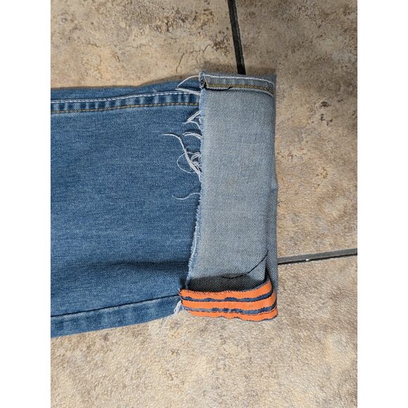 Diesel x Adidas Jeans Mens 33x28 Denim Blue Distressed Faded Raw Hem - Picture 12 of 12